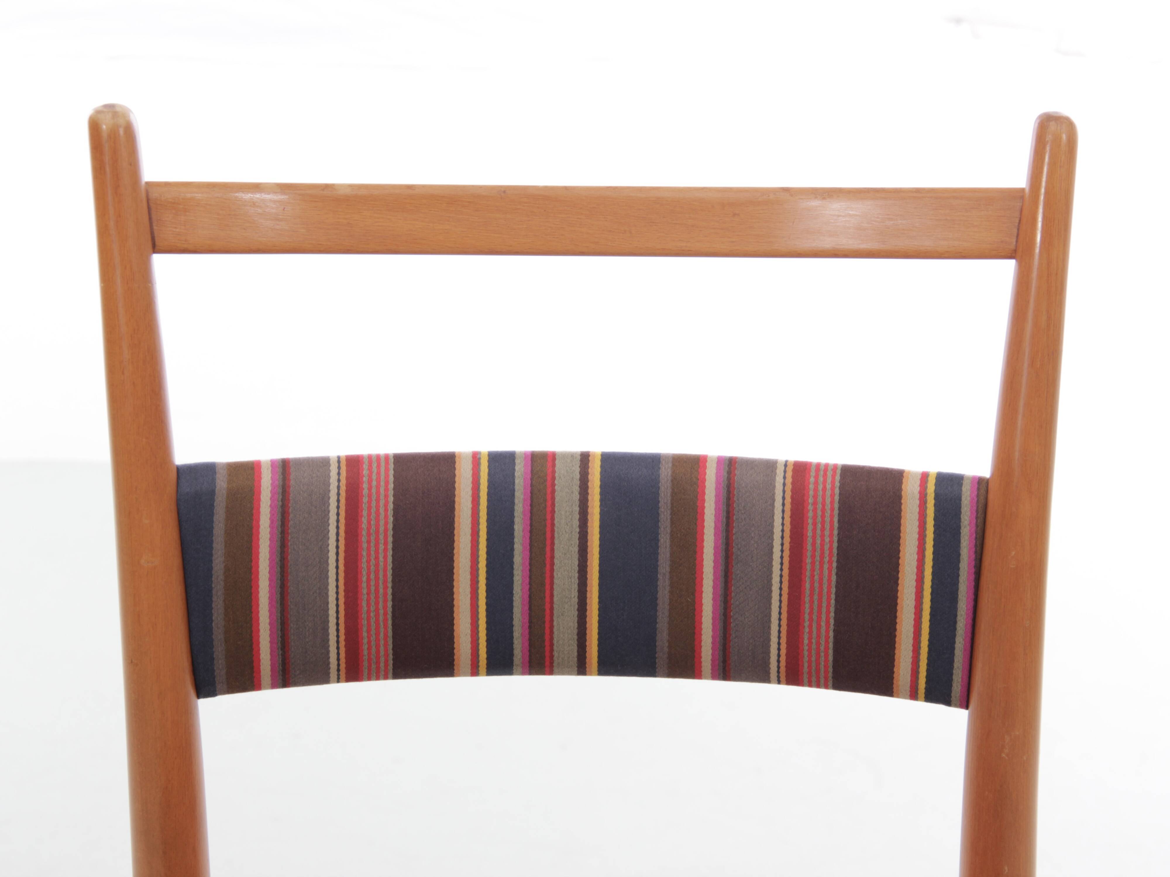 Set of 4 Scandinavian chairs by Yngve Ekstrom, Paul Smith fabric