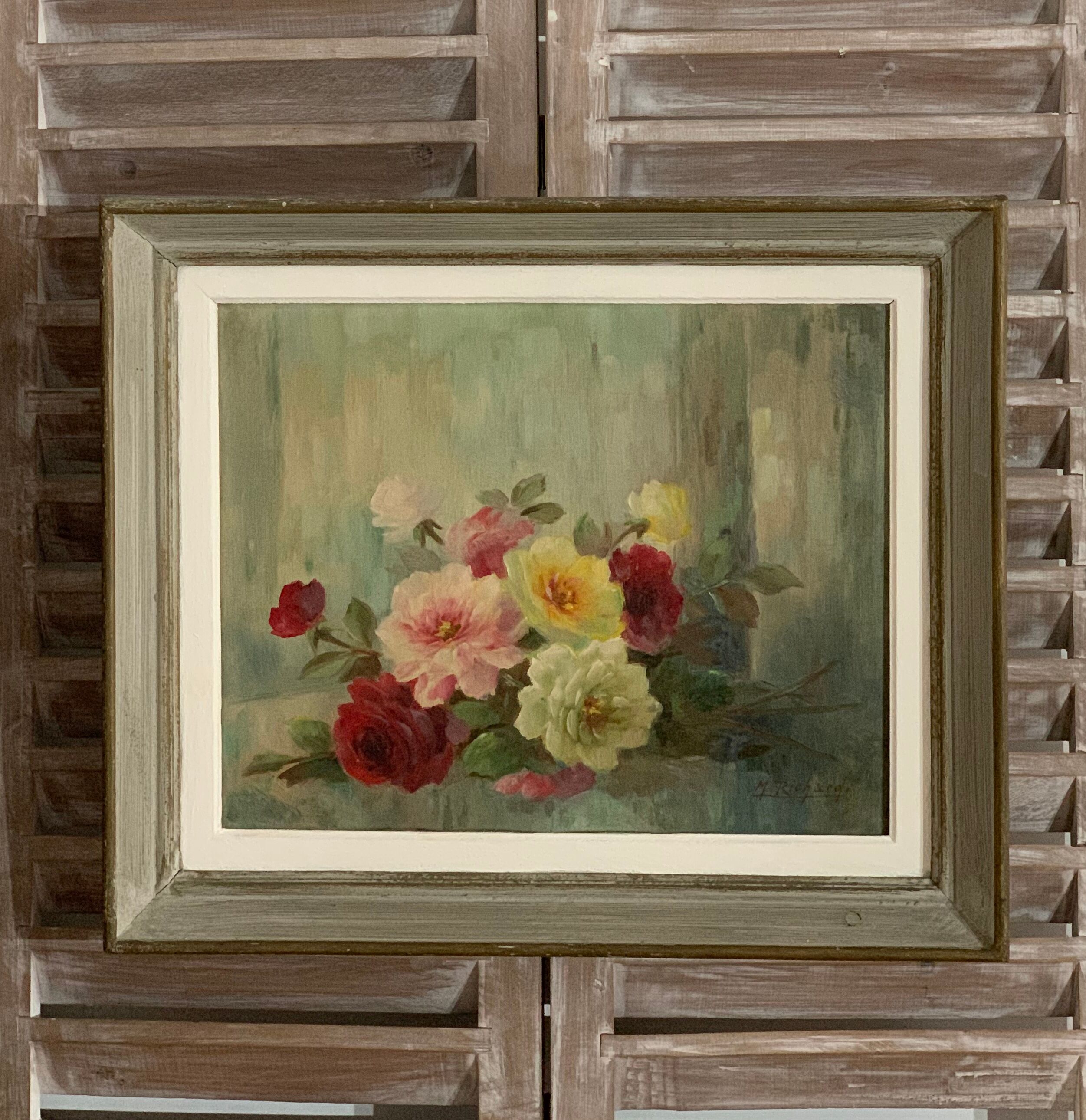 Vintage painting flowers