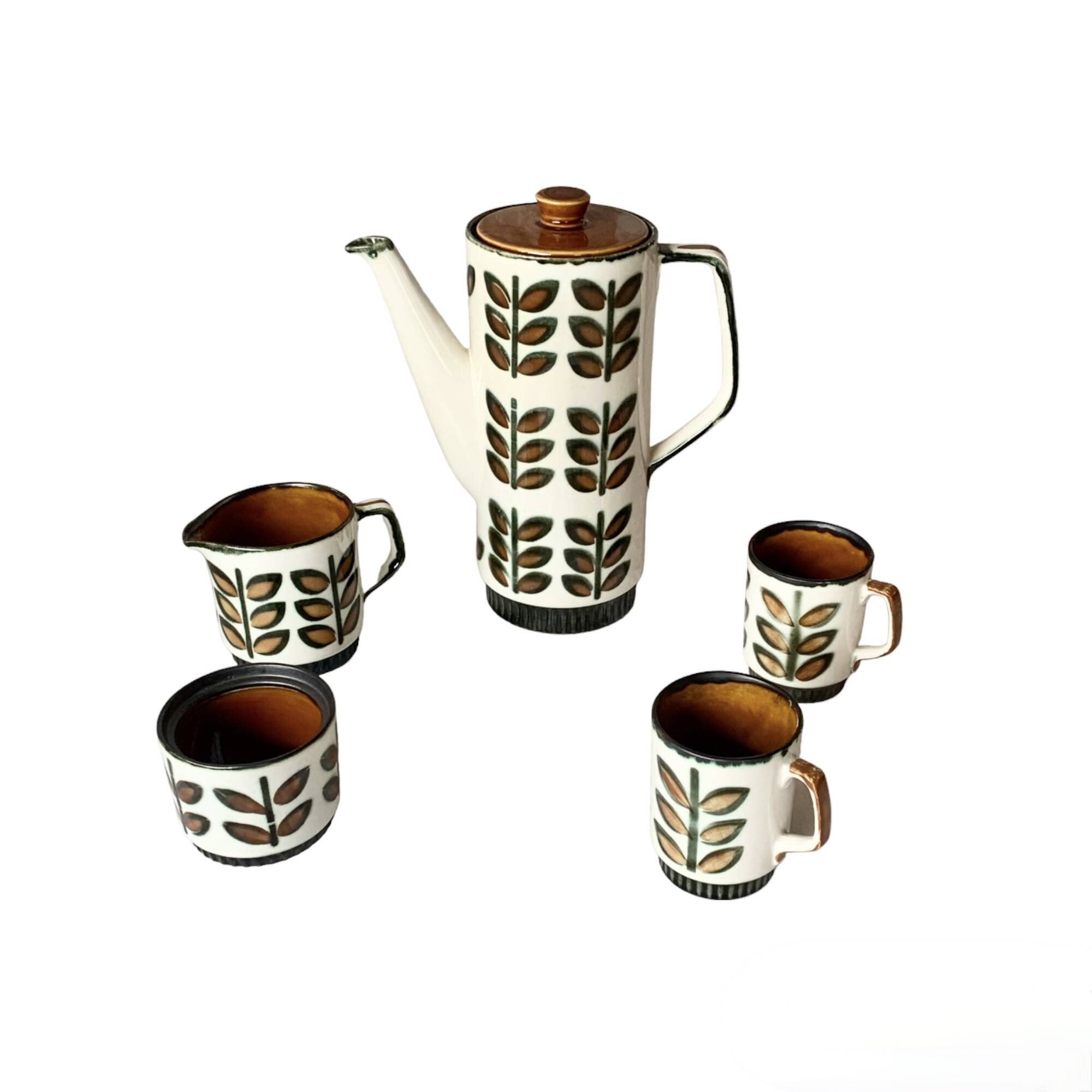 Boch Rambouillet - 1 coffee maker (25 cm), 1 milk jug, 1 sugar bowl and 2 cups - 1960