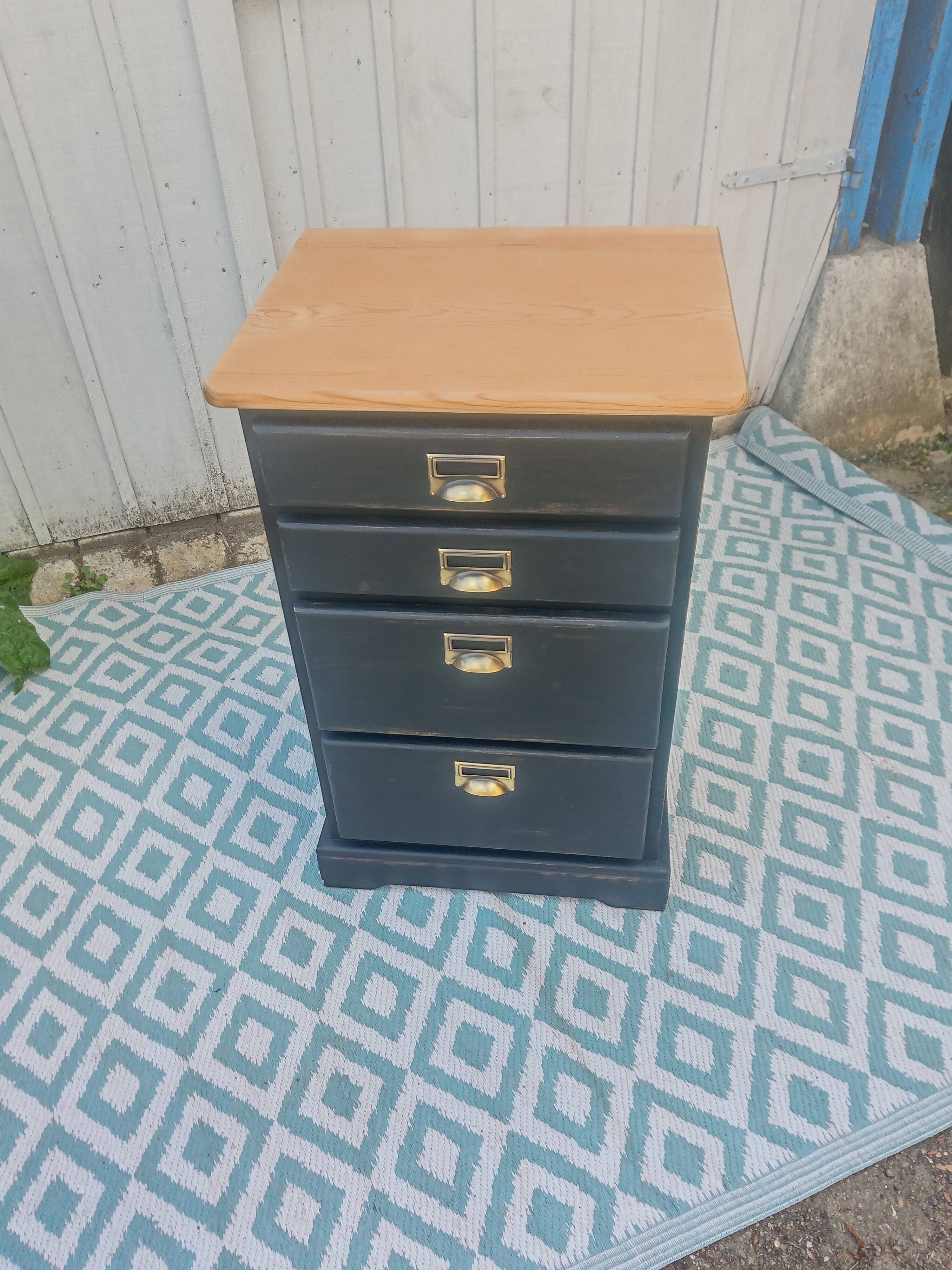 Black patina chest of drawers