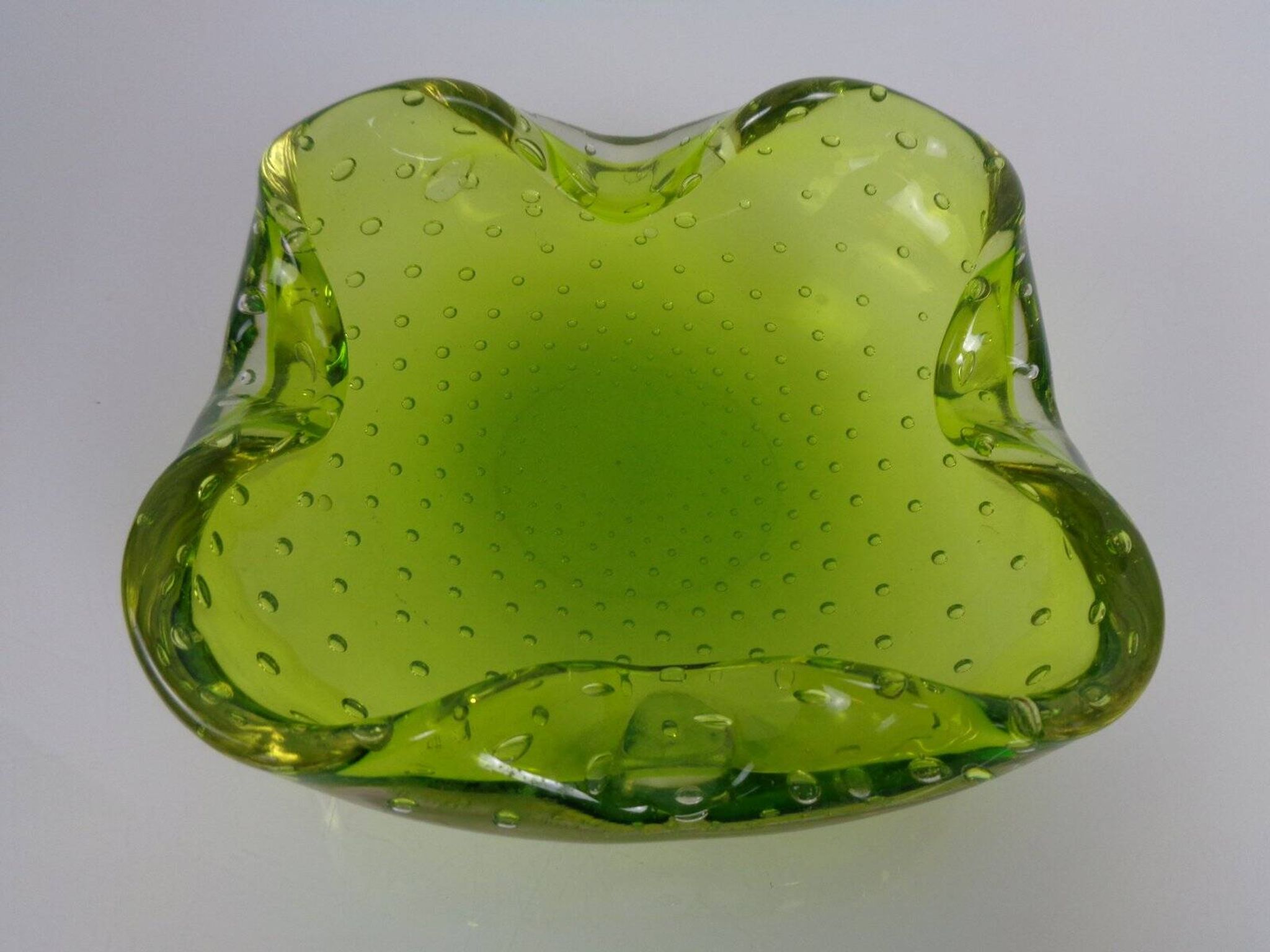 Green Sommerso Murano Glass Ashtray, Italy, 1960s