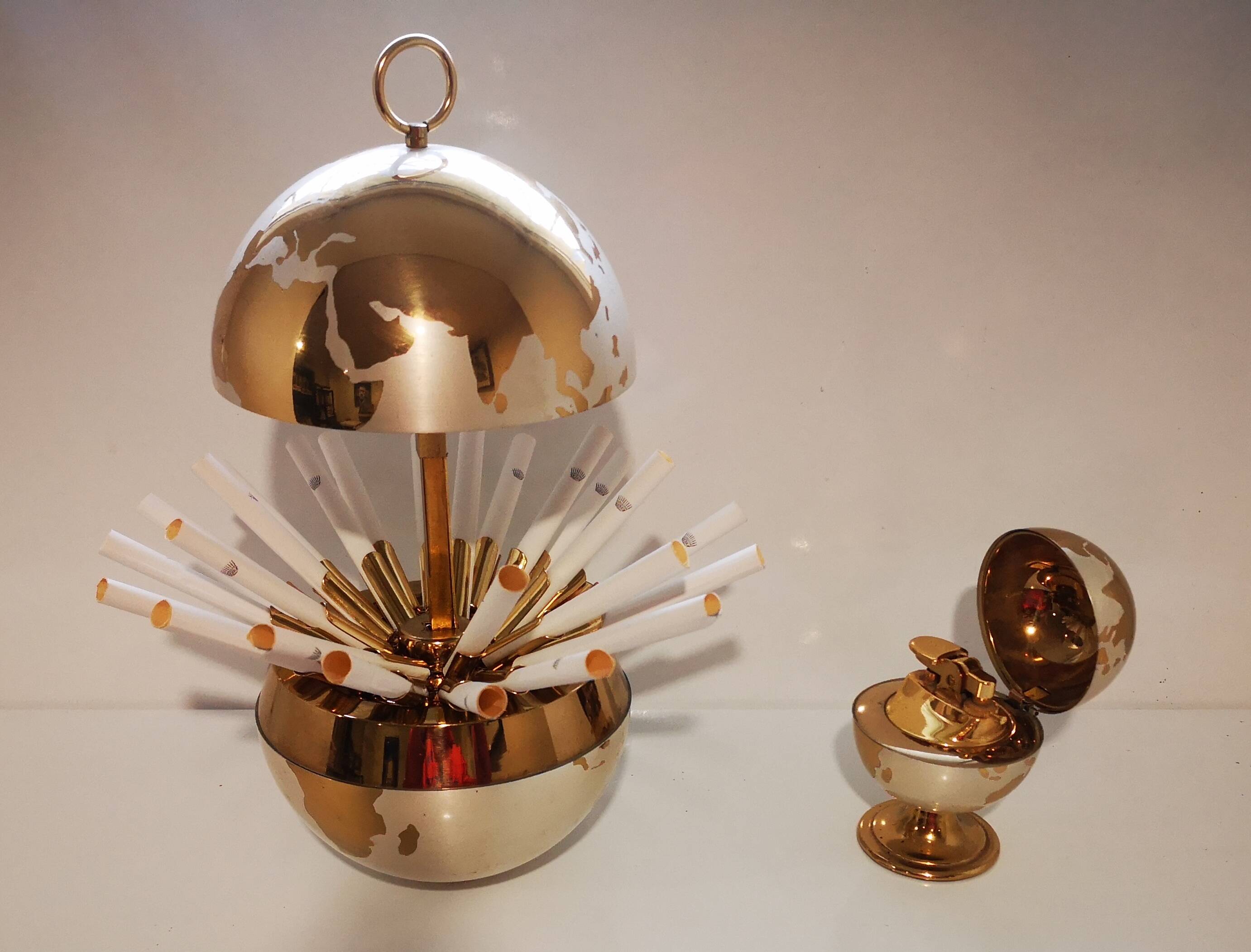 Vintage cigarette dispenser and table lighter