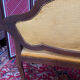 Louis XV style bench upholstered yellow velvet