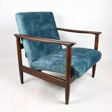 GFM-142 Chair in Blue Chameleon Velvet by Edmund Homa, 1970s
