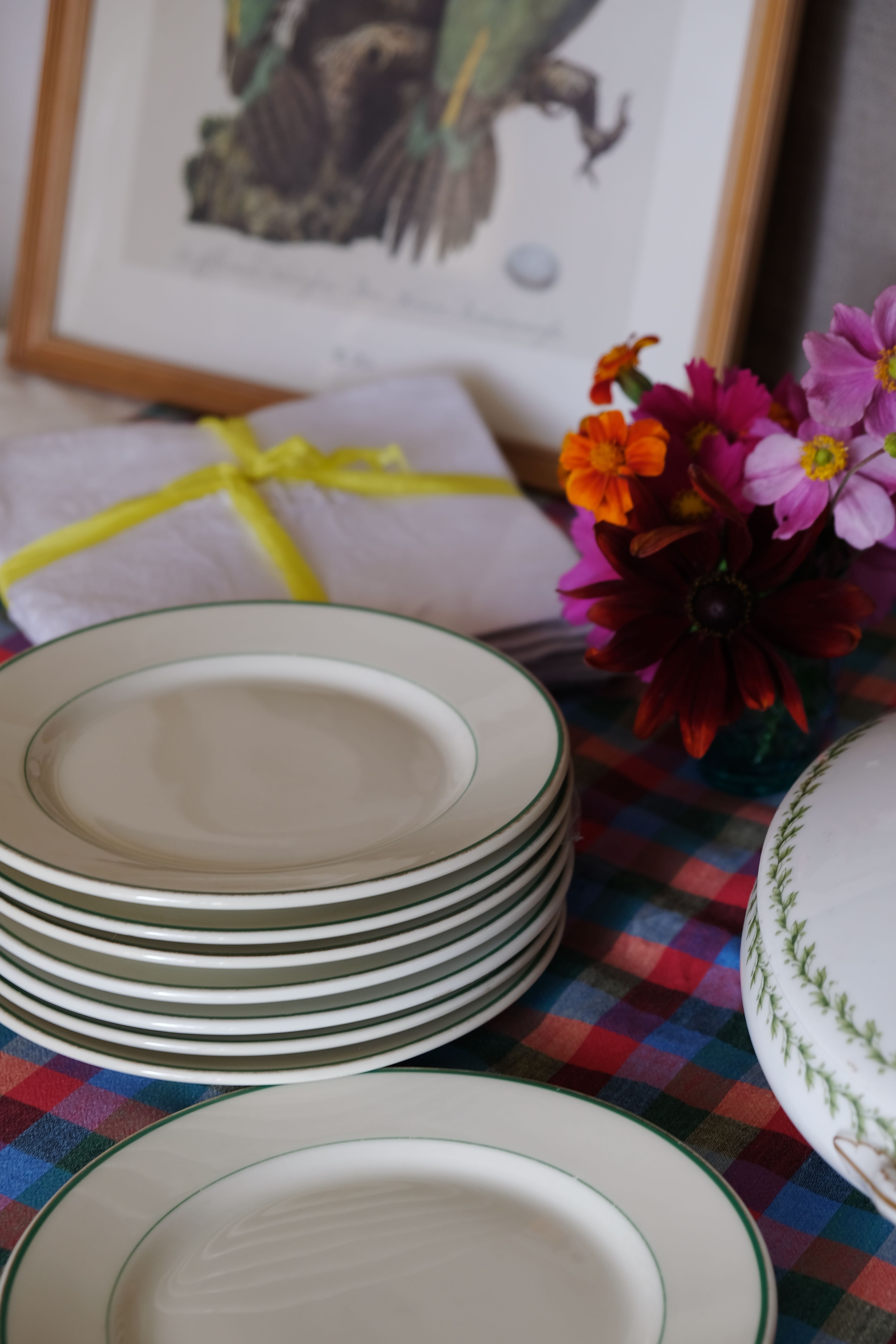 8 dessert plates of the service of the hotel "Grand Hotel Nationale" Lucerne Switzerland Buchecker & C
