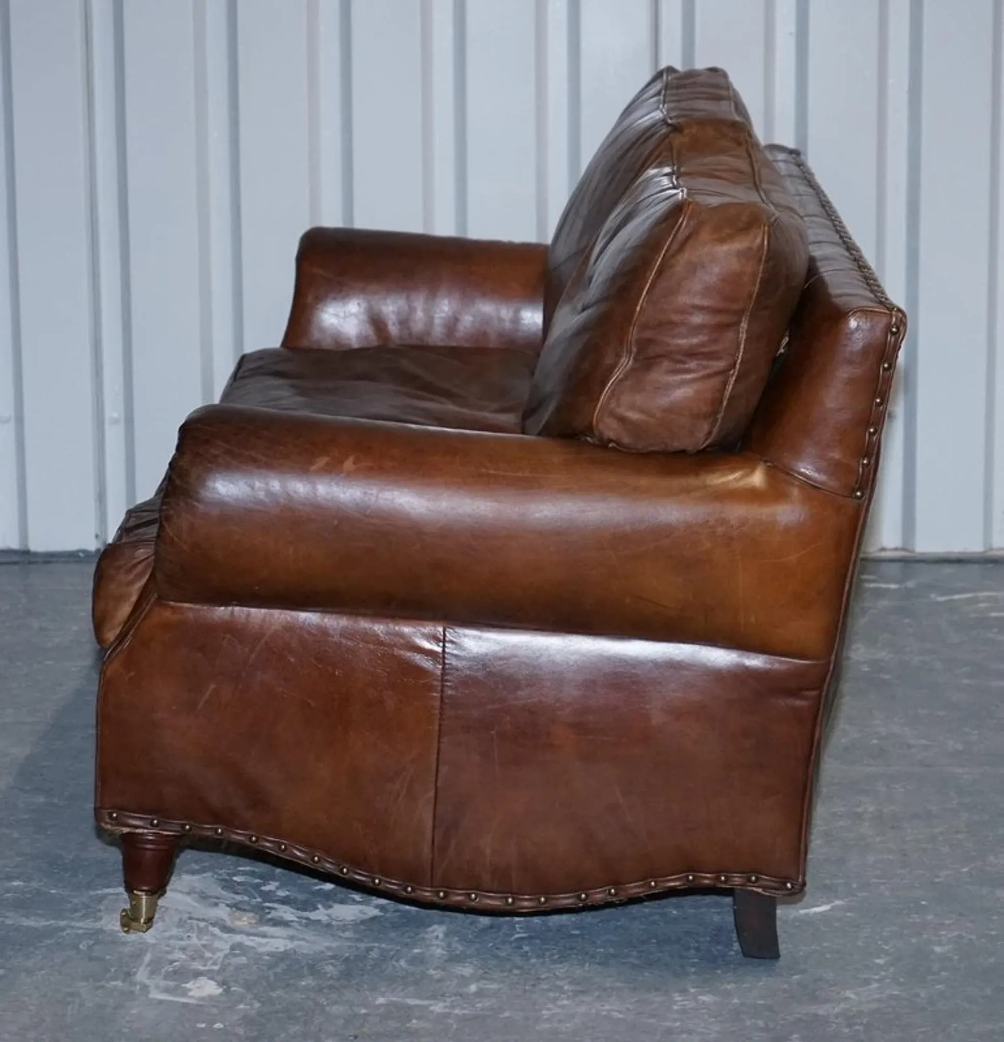 Balmoral 3-Seater Leather Sofa in Heritage Brown by Halo