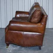 Balmoral 3-Seater Leather Sofa in Heritage Brown by Halo