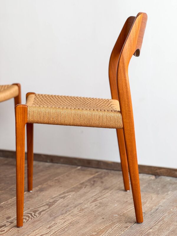 Lot de 6 chaises #71 en teck par Niels O. Møller, JL. Moller Mid Century