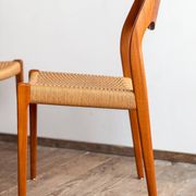 Set of 6 #71 teak chairs by Niels O. Møller, JL. Moller Mid Century