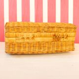 rectangular wicker suitcase
