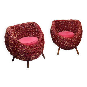 paire de fauteuils en - rotin