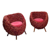Pair of rattan armchairs
