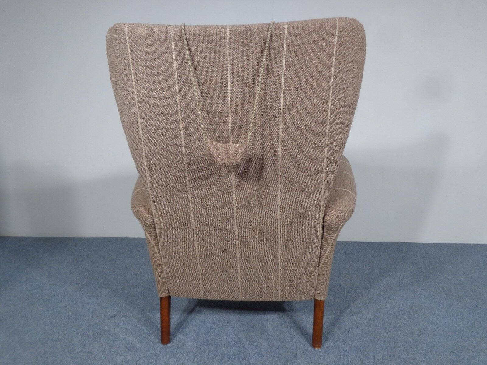 Mid-Century Wool Wing Chair, Denmark, 1950s