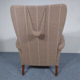 Mid-Century Wool Wing Chair, Denmark, 1950s
