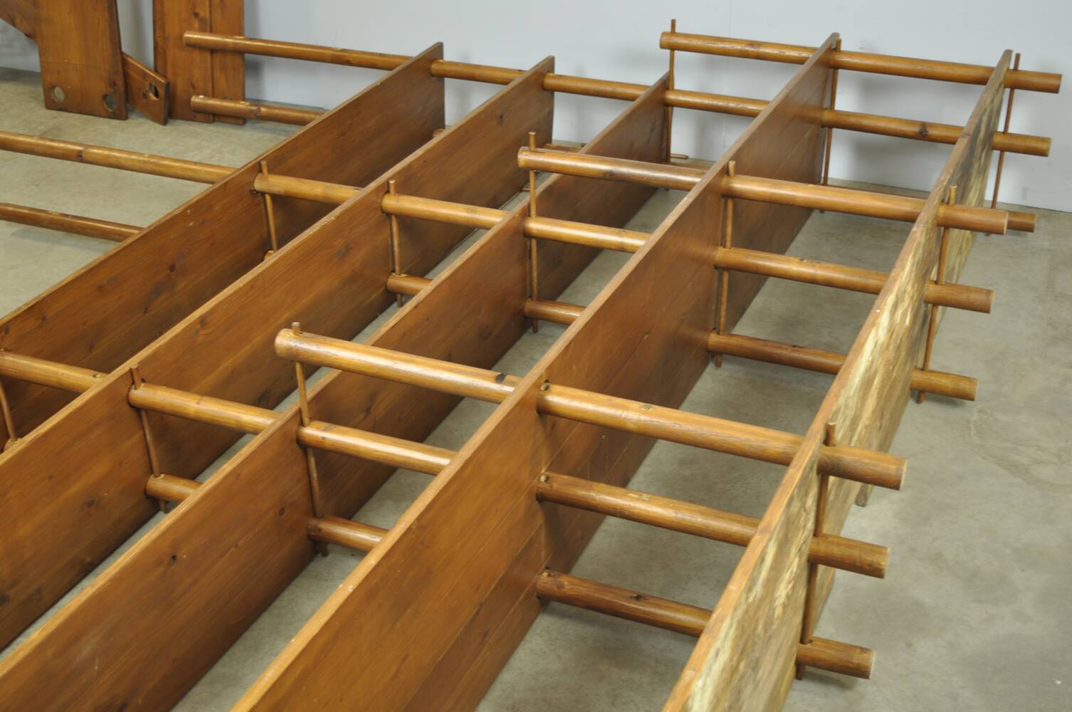 Handmade wooden bookshelf, 1960s