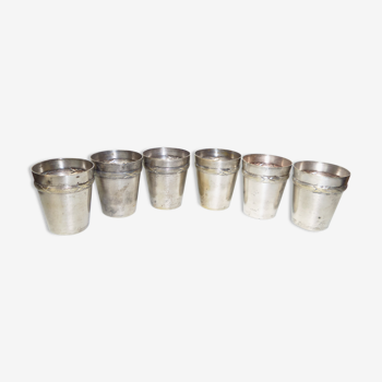 Set of 6 silver glasses for brandy