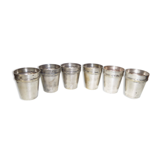 Set of 6 silver glasses for brandy