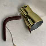 Teak brass wall sconce by hans agne jakobsson, sweden 1960s model v488