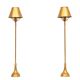 pair Beautiful Gold Leaf Table lamps Elegant Design 1970s France