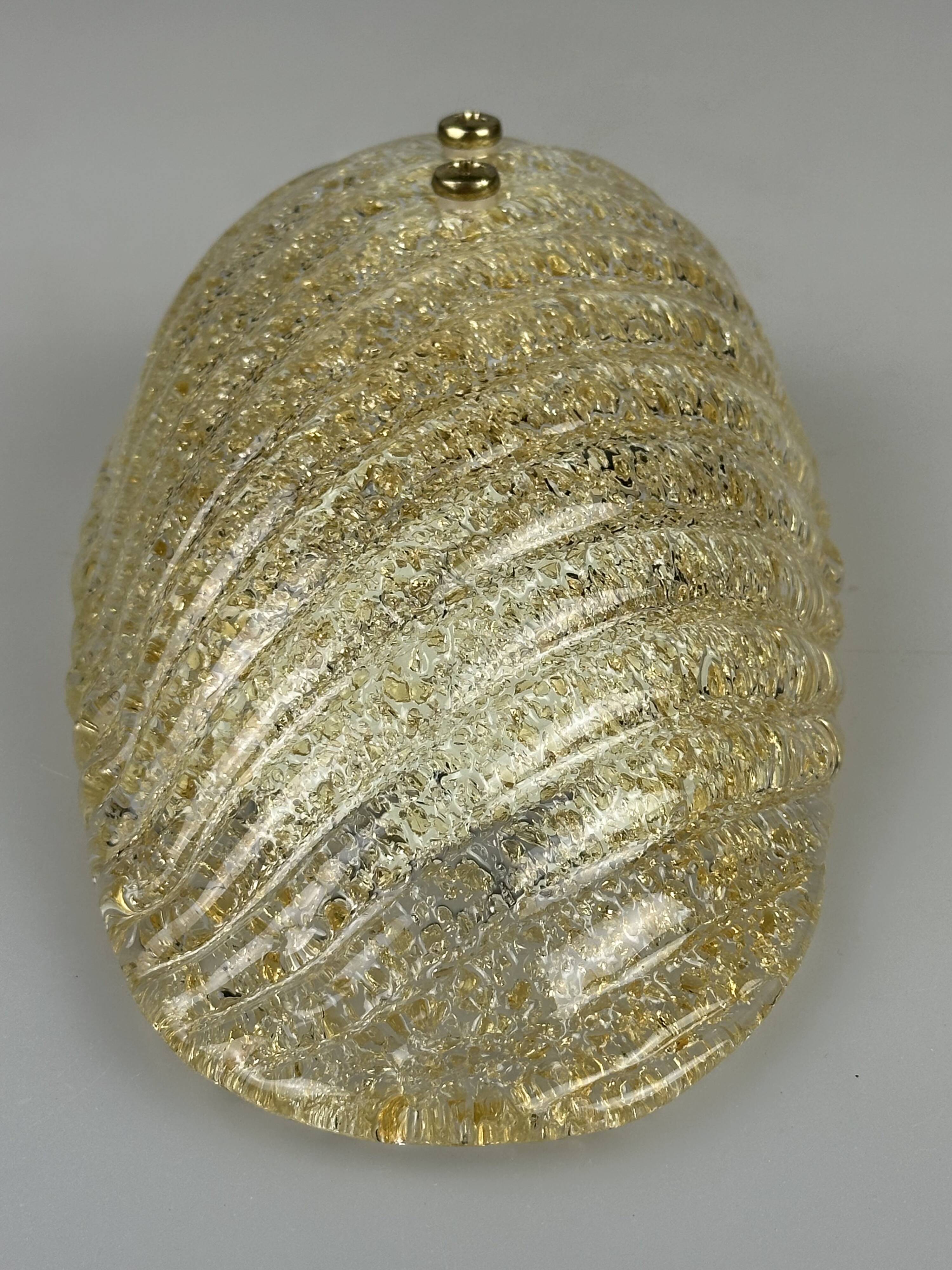 1960s/70s Lamp/Wall Light, Glass, Brass, Leaf, Space Age Design