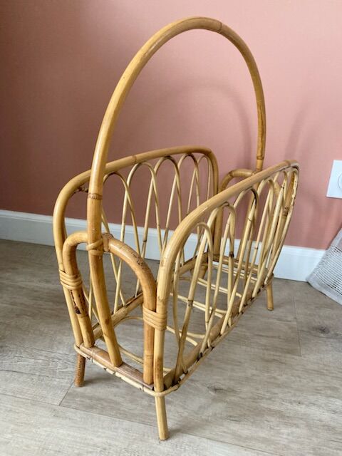 Rattan magazine holders