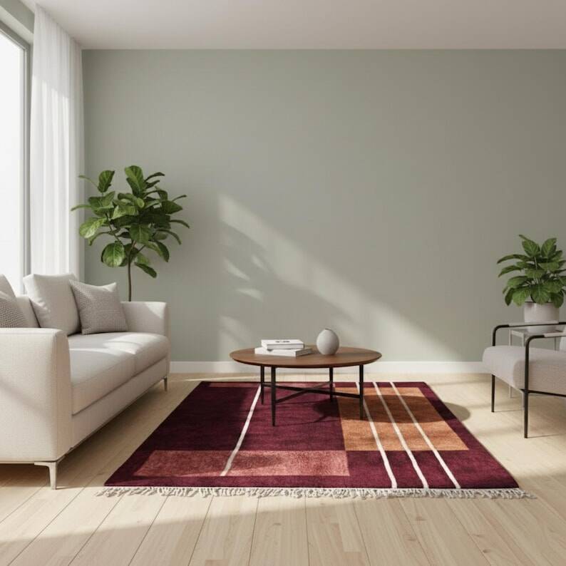 Traditional handmade pure wool Berber rug size 150x250cm