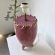 Pink and gold ceramic tripod table lamp
