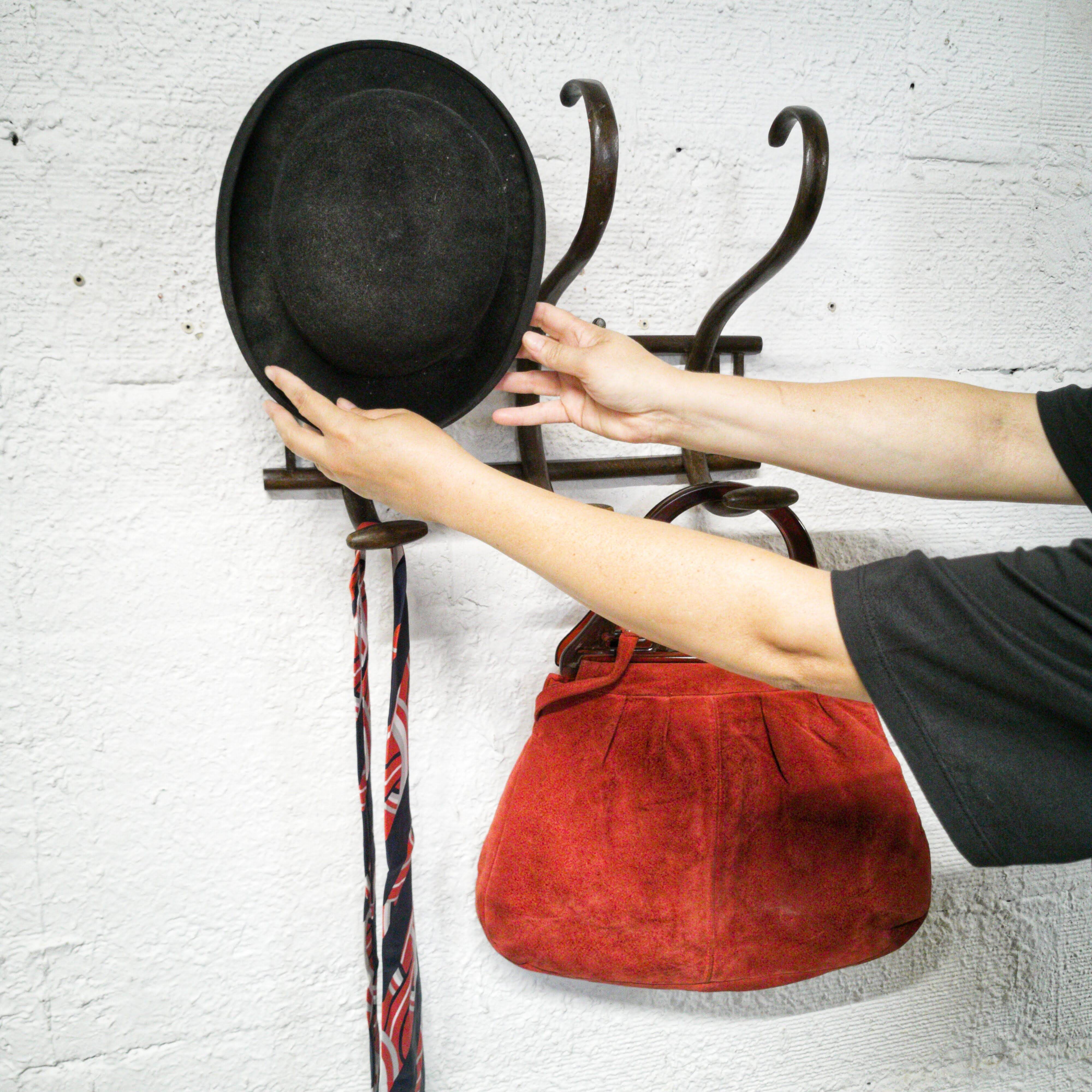 Bentwood wall-mounted coat rack