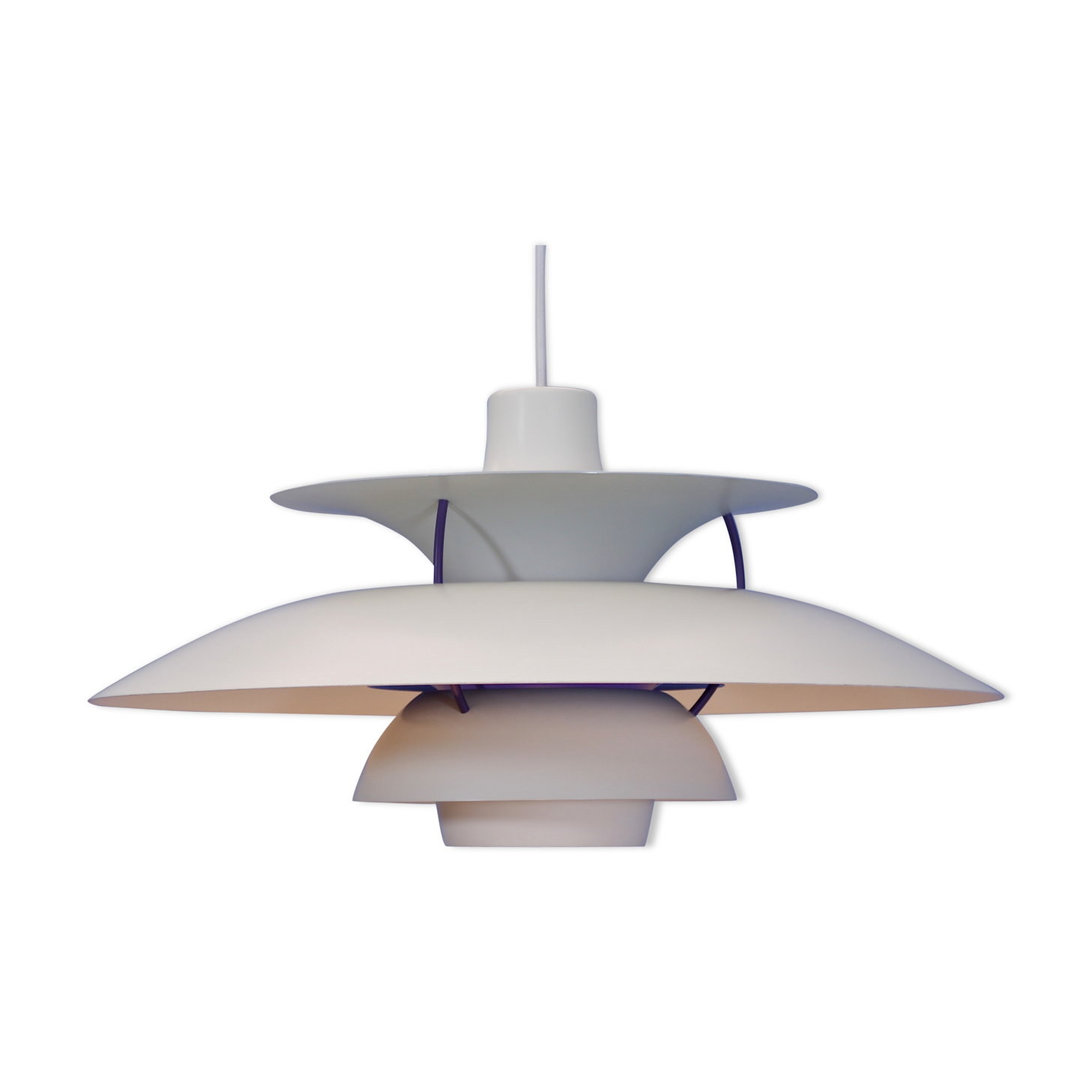 Danish PH5 pendant in white by Poul Henningsen for Louis Poulsen, 1970s