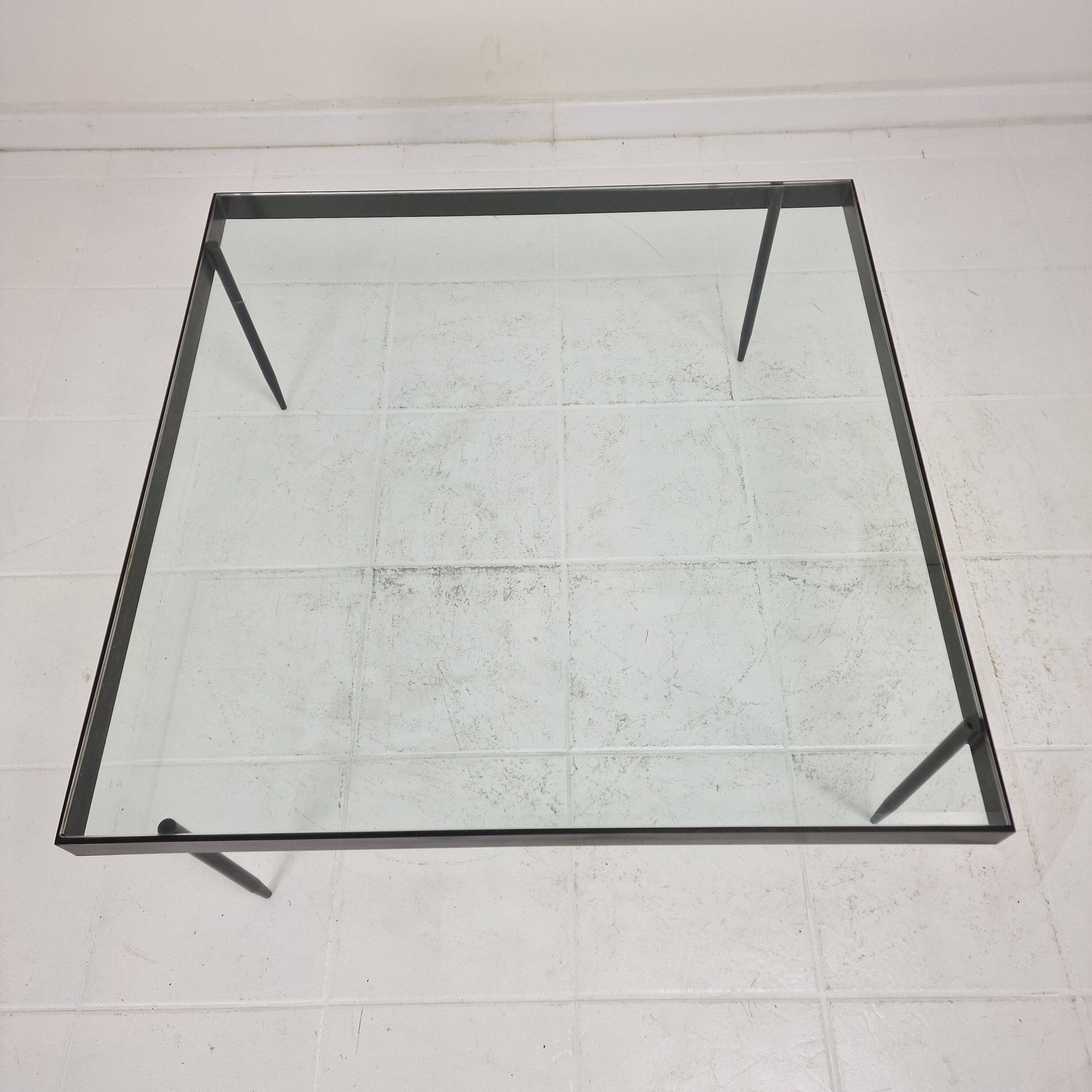 Janni Van Pelt "G4A" Coffee Table in Steel and Glass, Netherlands 1958