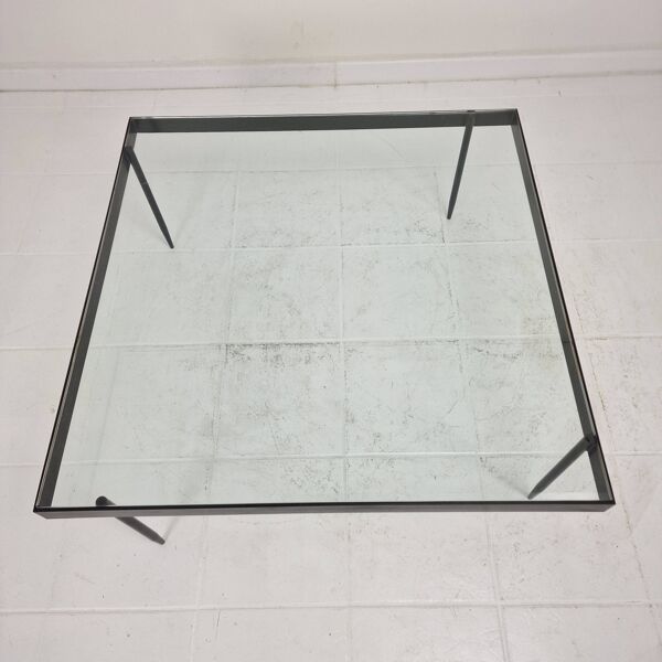 Table basse ''G4A'' de Janni Van Pelt en acier et verre, Pays-Bas 1958