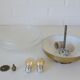 Vintage Art Deco Style Flush Mount Ceiling Light – Cut Glass & Brass.