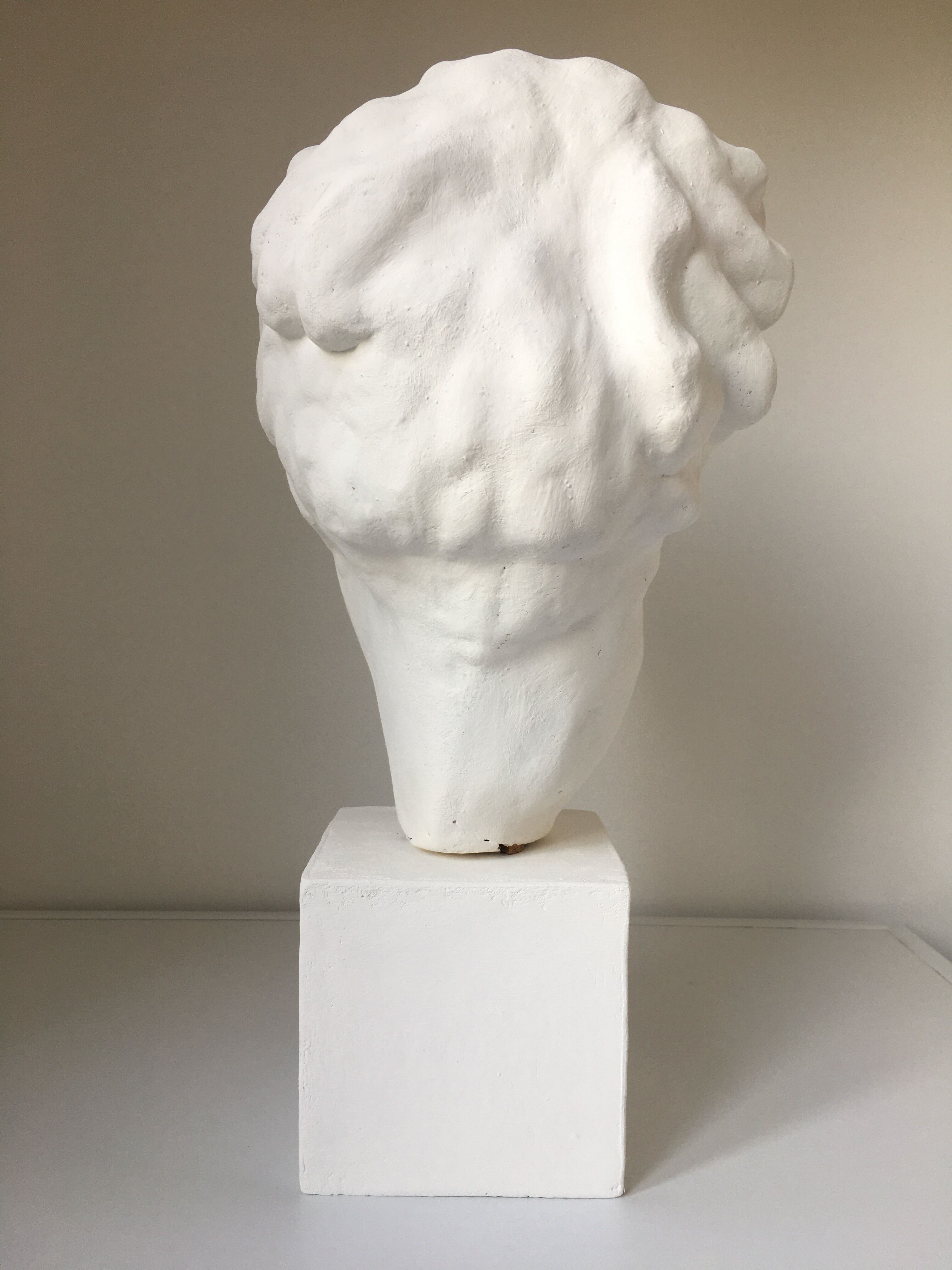 Greek Ap Hygie head. Scopas Hellenistic Greek art in plaster-bleached terracotta