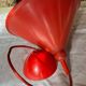 Vintage red enameled sheet metal pendants