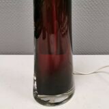 Table lamp by Carl Fagerlund for Orrefors Glassworks Sweden 1960s in translucent and deep red glass.