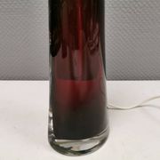 Table lamp by Carl Fagerlund for Orrefors Glassworks Sweden 1960s in translucent and deep red glass.