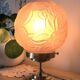 Art Deco floral table lamp, vintage pink opaline glass