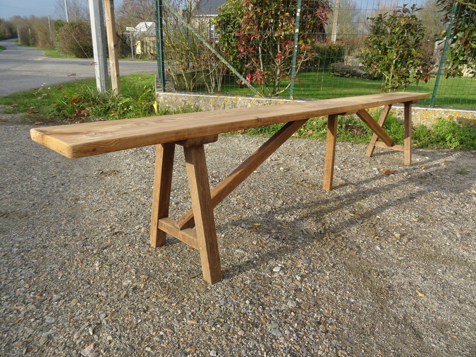 Solid wood farm bench 248 cm