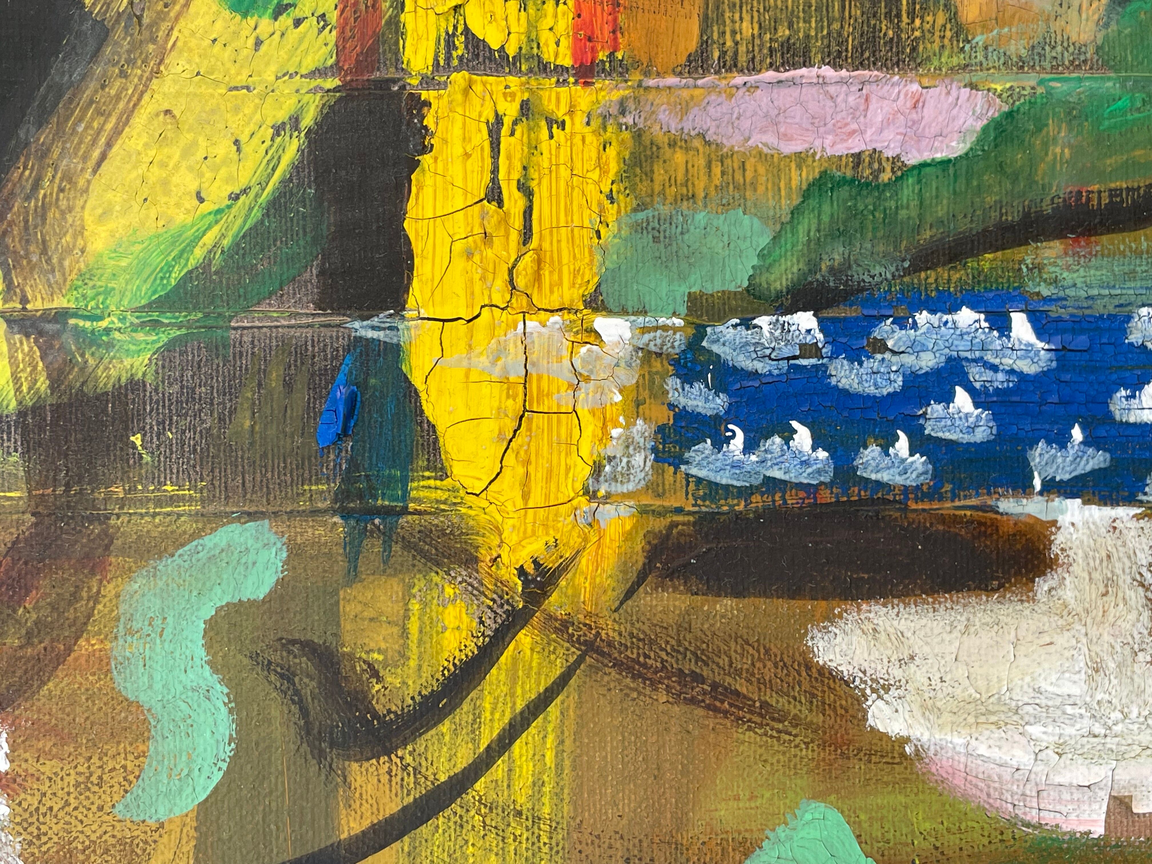 Tableau peinture composition abstraite moderne XXe