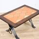Superbe table basse en fer forgé et céramique - 1960