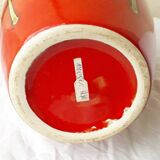 Red ceramic vase