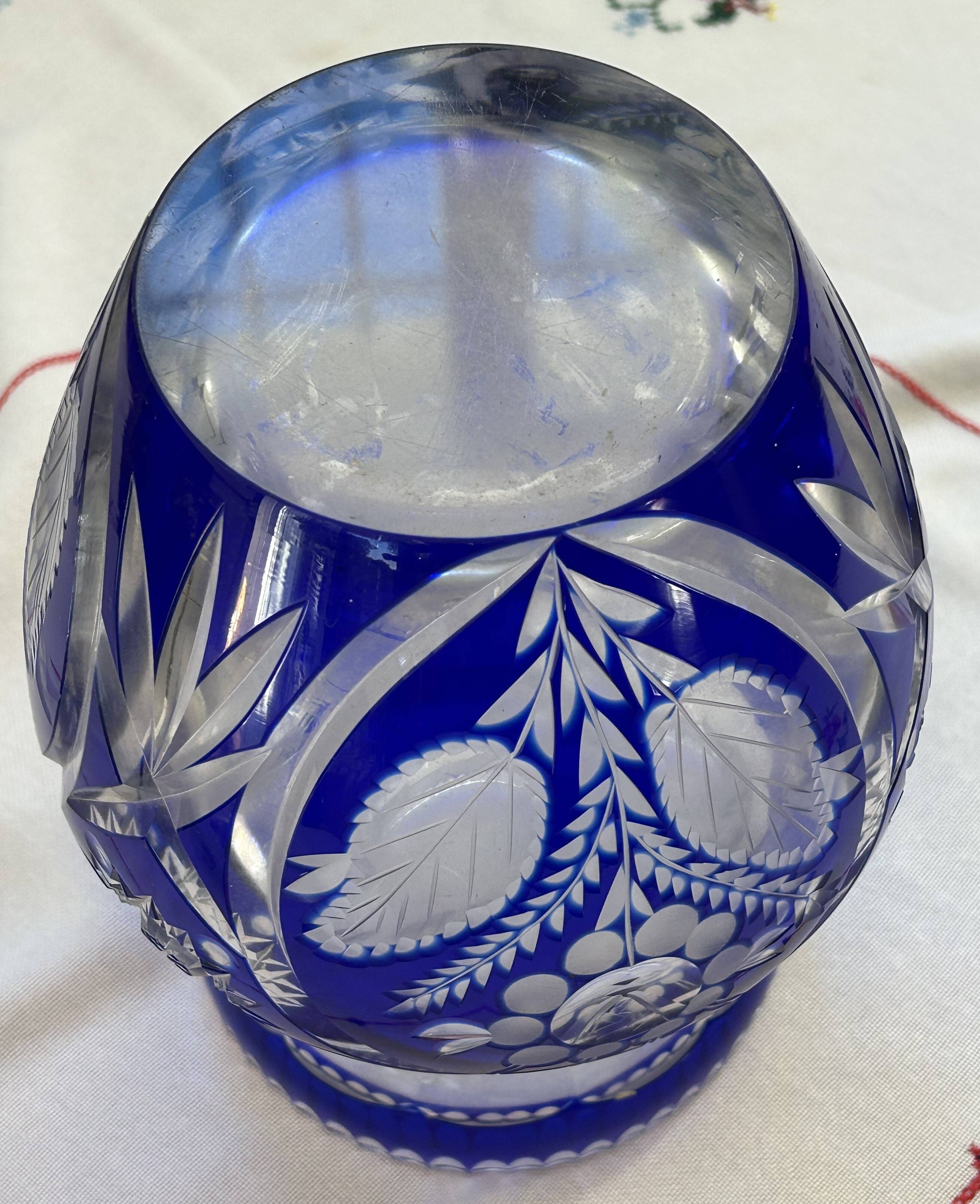 Crystal vase, Bohemian, cut.