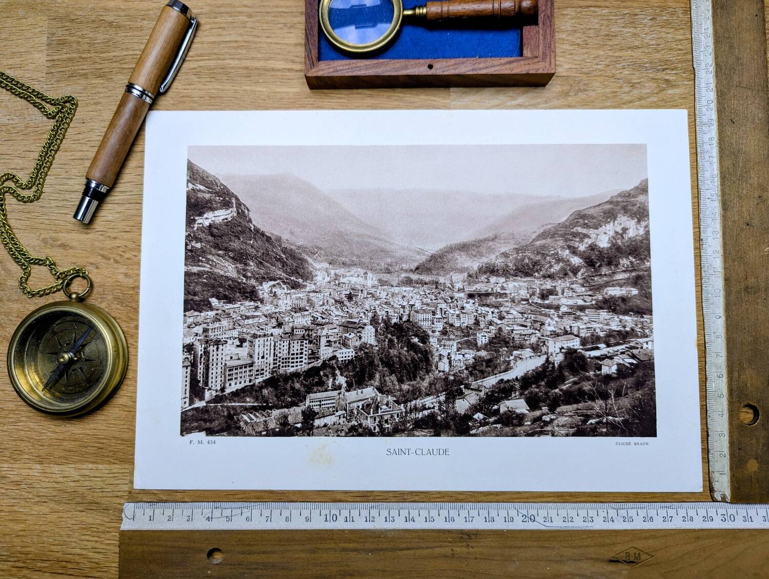 Saint-Claude, Jura, photo print plate from 1942.