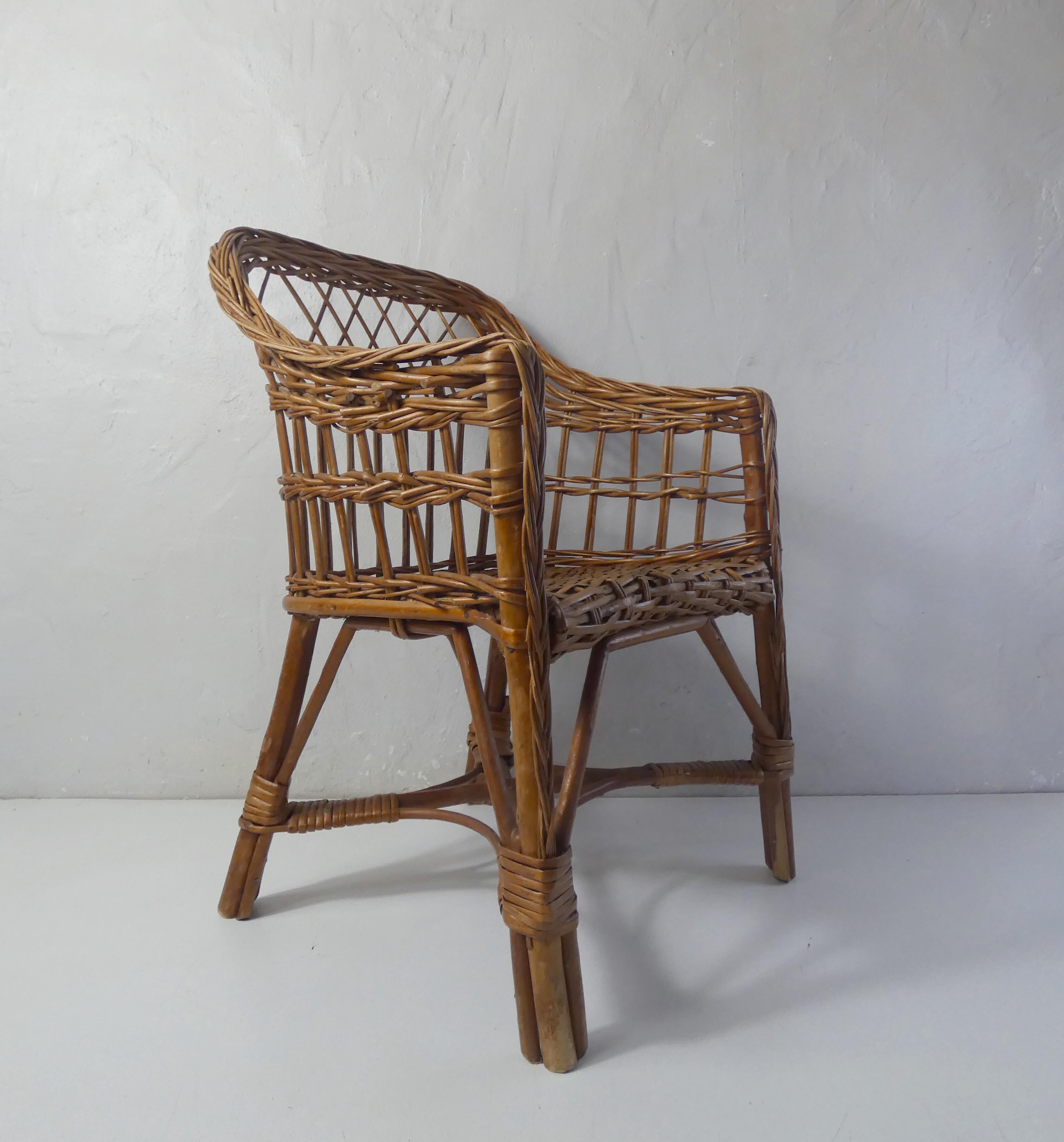 Rattan armchair for children
