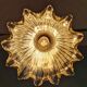 Art Deco Holophane pendant light in clear grooved glass, 1920-30