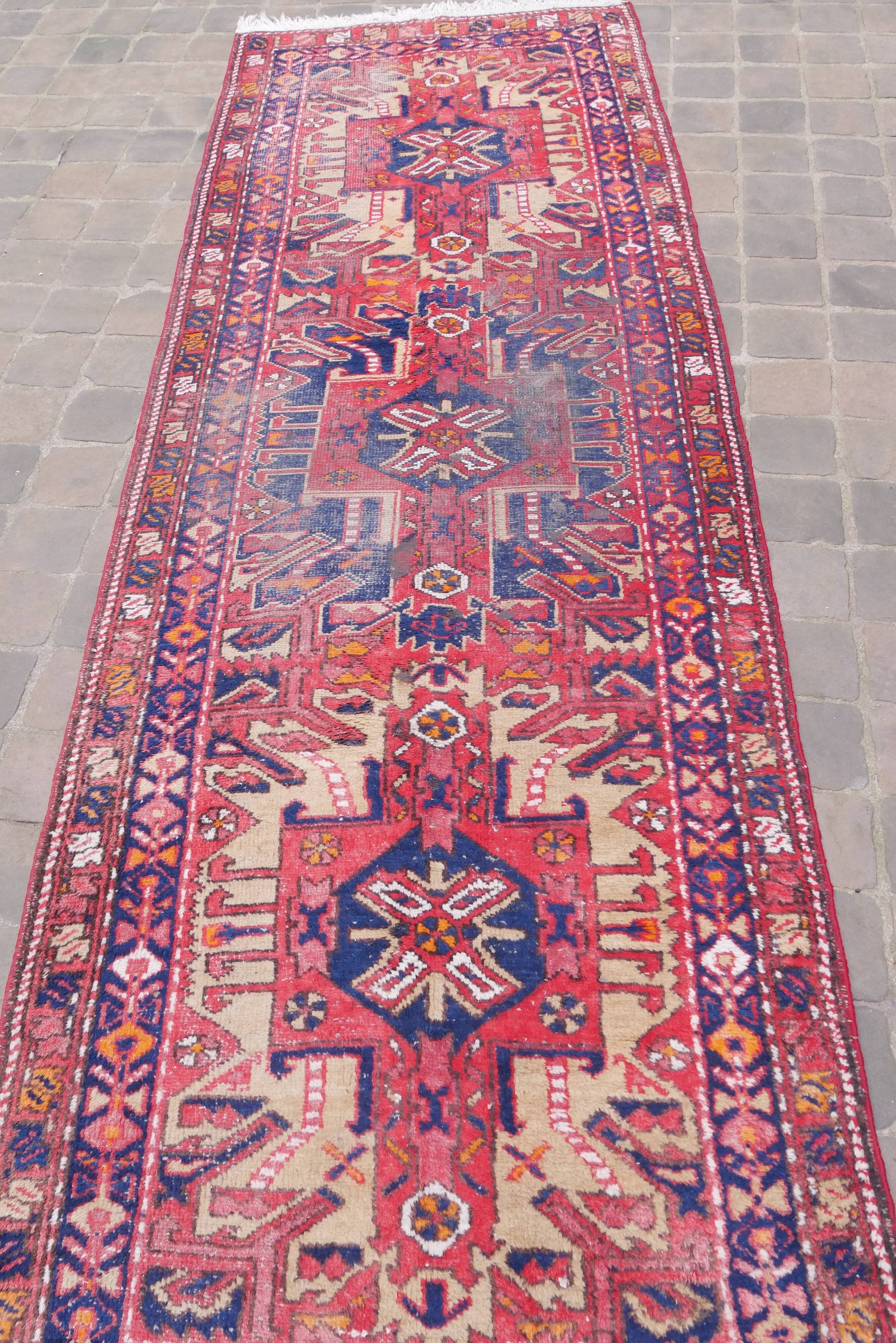 Handmade Oriental carpet of Persian corridor Hamadan