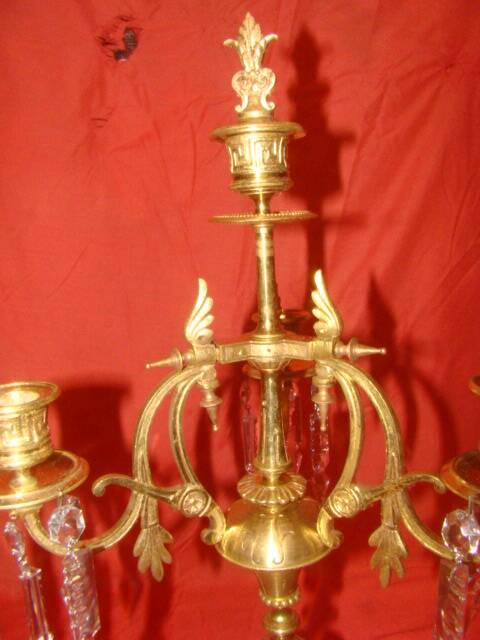 pair of bronze candelabra with 4 candle holders from the late 19th century