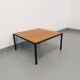 Vintage modernist square coffee table in teak and black metal from the 60s