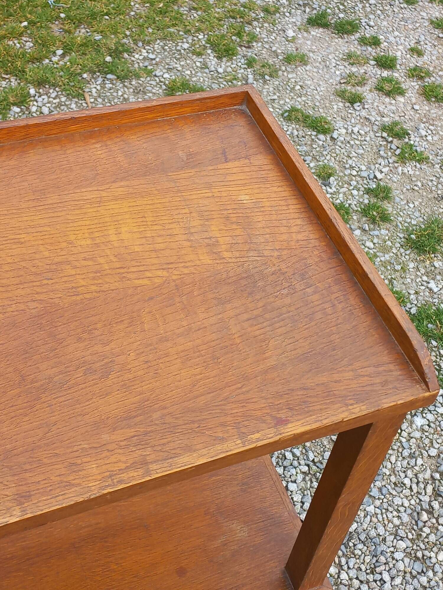 Pair of vintage 50s oak side tables