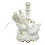 Cygnes en porcelaine avec des détails en or vintage